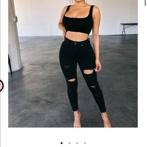 COPY - OOTDFash William High Rise Skinny Jeans(Bl…